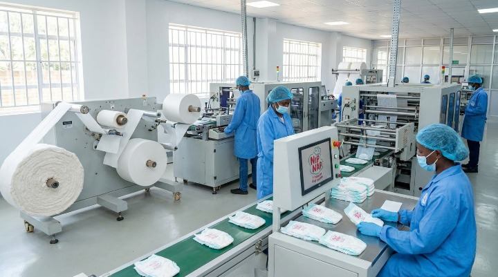 NipNap diaper manufacturing facility in Thika, Kenya, producing the best diapers in Kenya locally